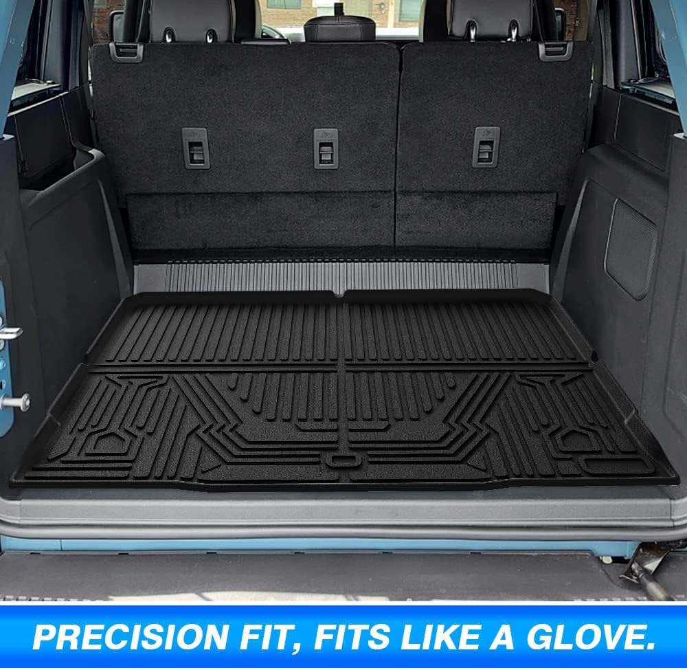 Custom Fit All Weather Car Cargo Mat for 2021 2022 Ford Bronco 4-Door, Pack of 2 W32160