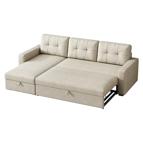 L Shaped Sleeper Sofa with Pull Out Bed and Storage A544723