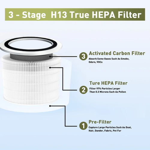 2 Pack H13 True HEPA Replacement Filter A18451