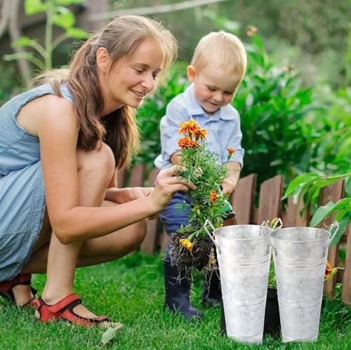 Silver Metal Flower Vase Set of 8 S777202