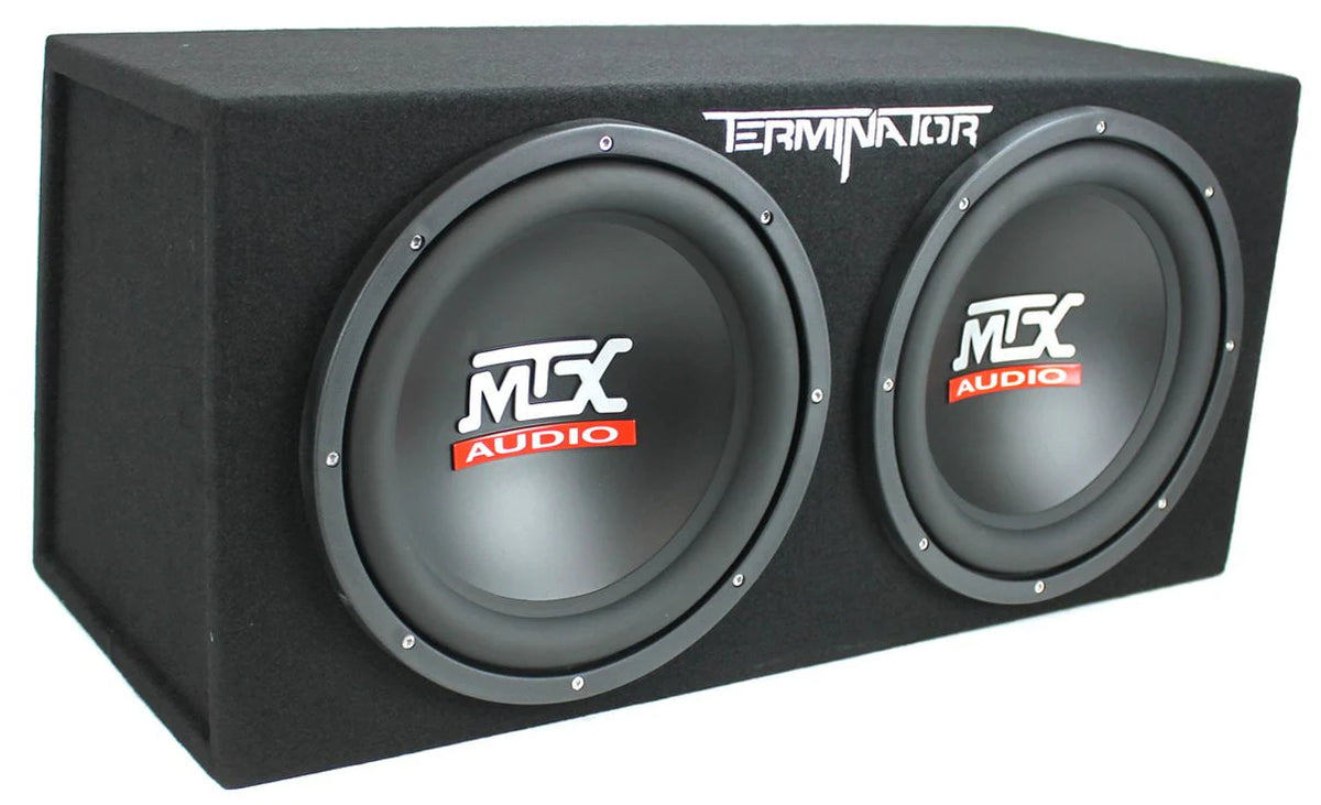 12 Dual Loaded Car Subwoofers + Box + Amp + Kit P5870