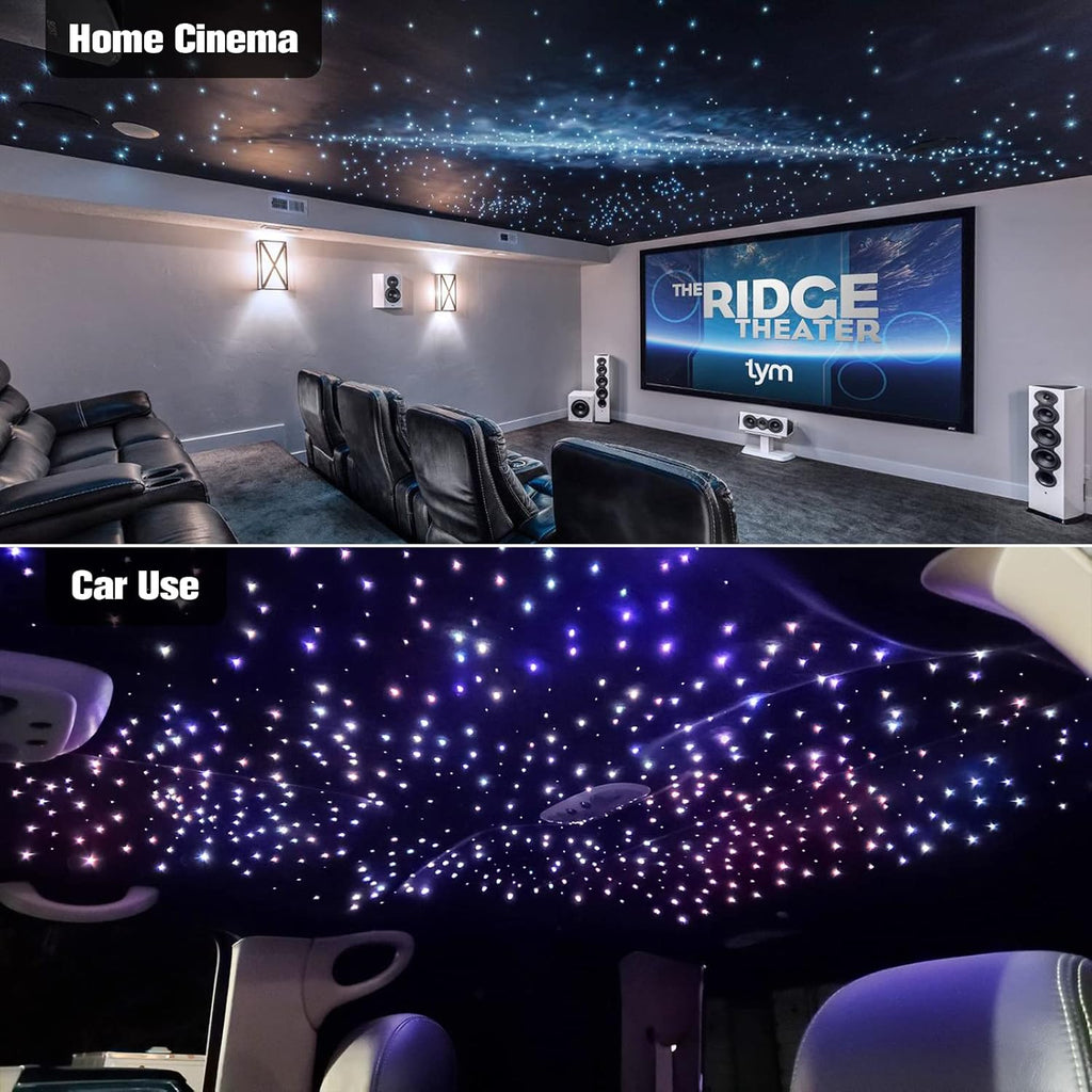 16W 450pcs 13.1ft RGBW Bluetooth LED Fiber Optic Star Ceiling Lights Kit D62386
