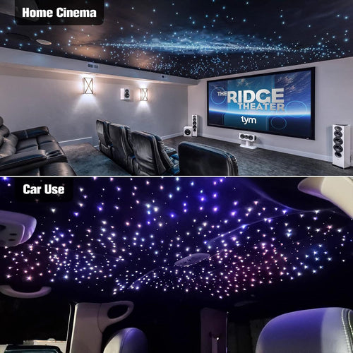 16W 450pcs 13.1ft RGBW Bluetooth LED Fiber Optic Star Ceiling Lights Kit D62386