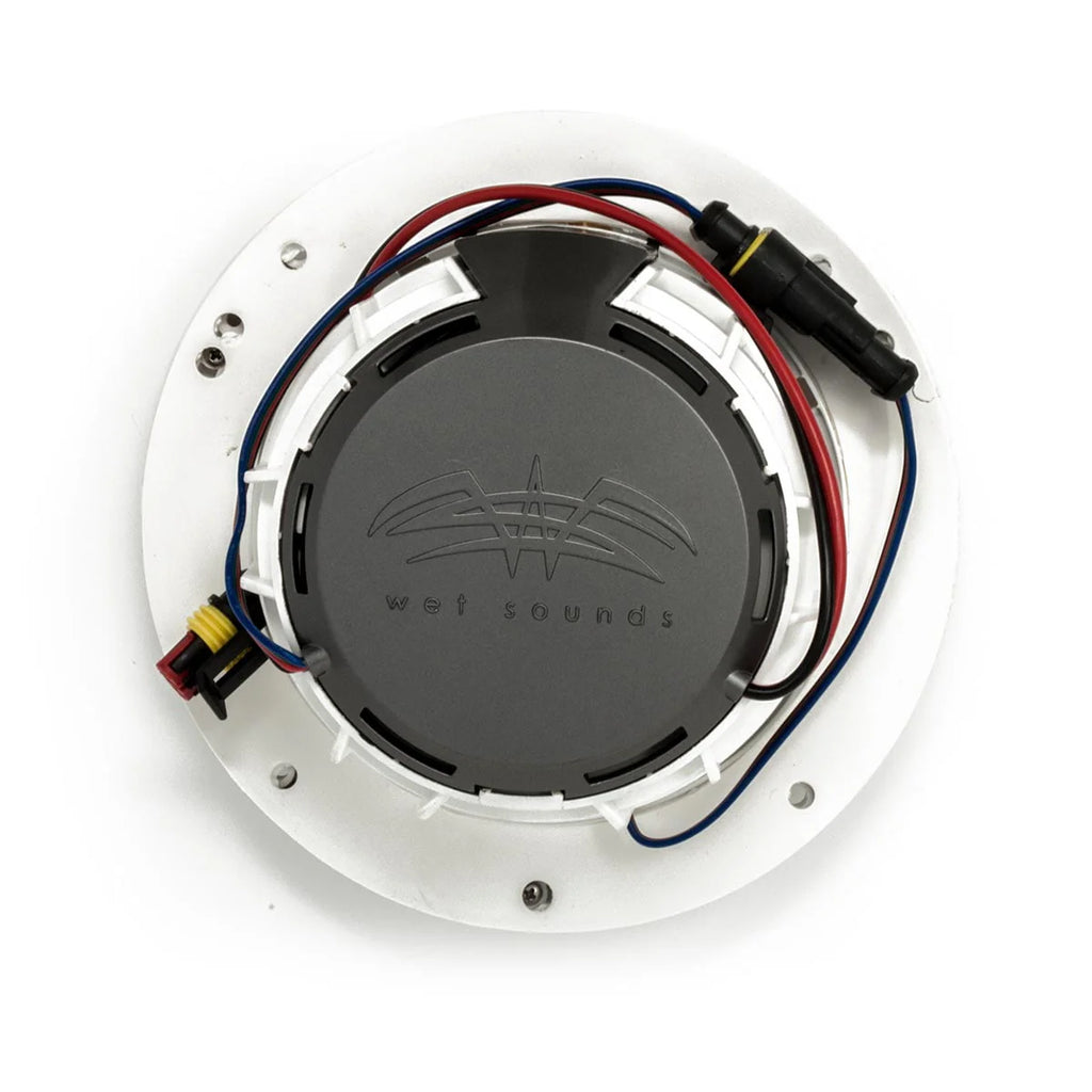 White 6.5 Inch Marine LED Coaxial Speakers with RGB LED Speaker Rings W716