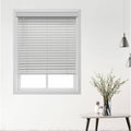 White Cordless Faux Wood Venetian Blind W989