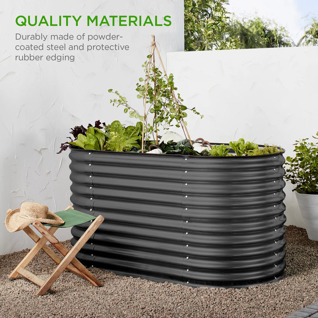 63in Oval Metal Raised Garden Bed E364
