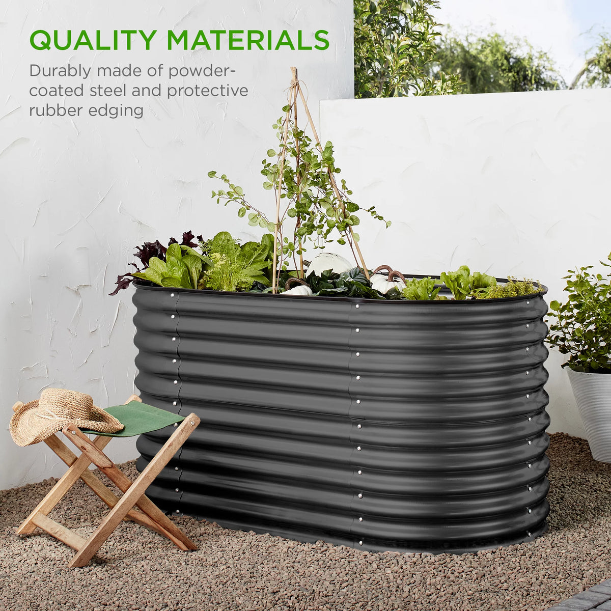63in Oval Metal Raised Garden Bed E364