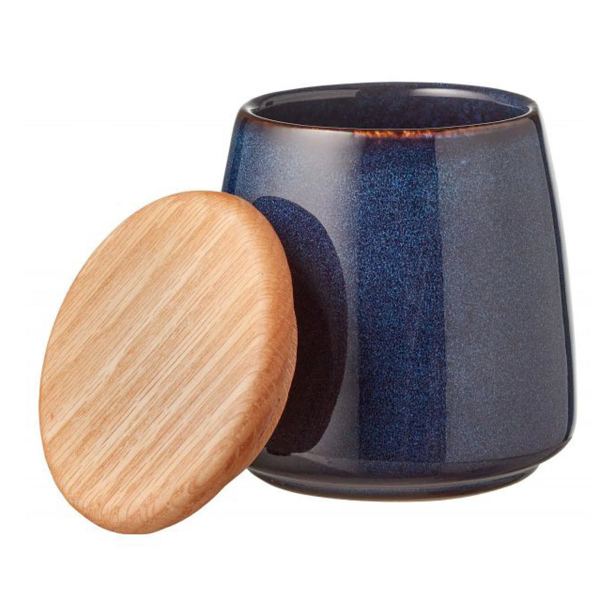 Stoneware Jar With Lid 12 cm Dark Blue G7920