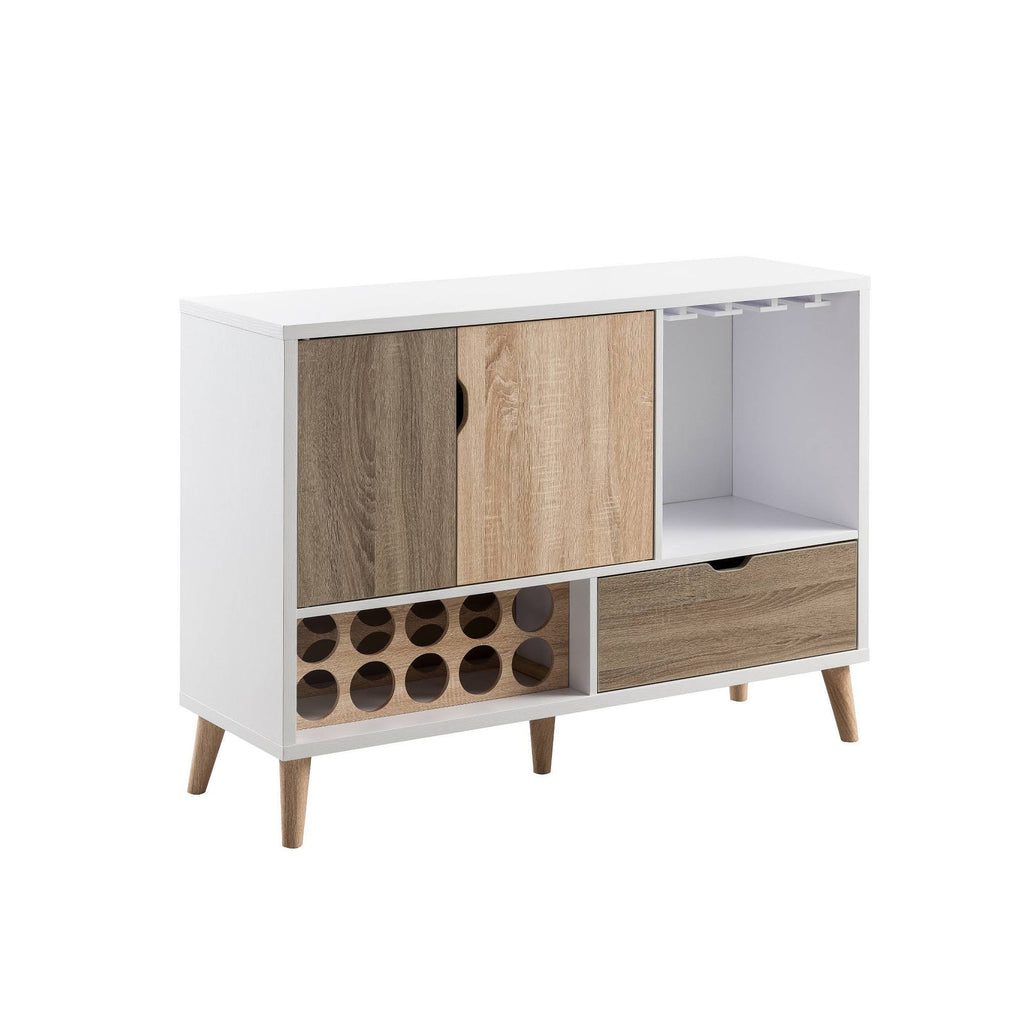 Glossy White and Weathered Sand Buffet C15706