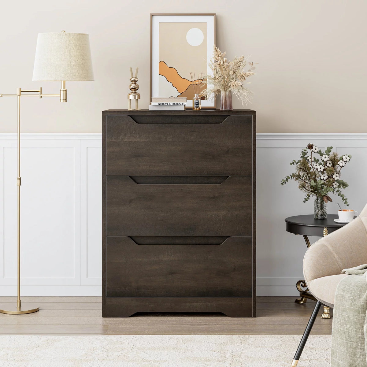 White 3 Drawer Dresser F921