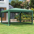 Party Tent with 4 Mesh Sidewalls Green 13.1'x13.1' HDPE B233