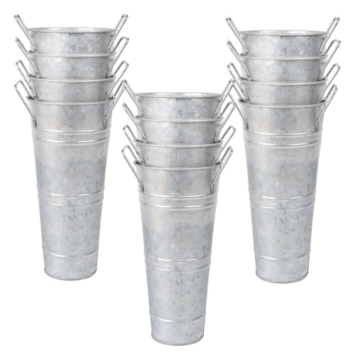 Silver Metal Flower Vase Set of 8 S777202