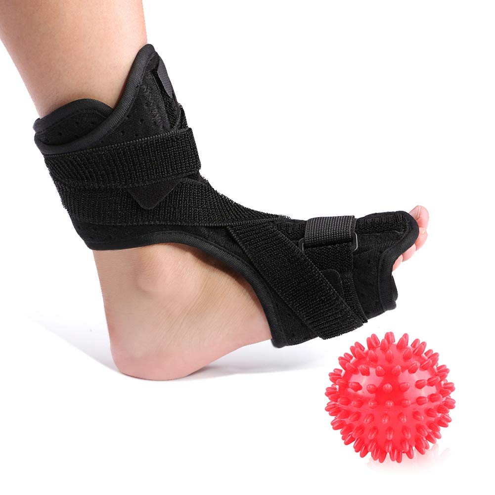 Adjustable Plantar Fasciitis Night Splint Orthotic Brace with Spiky Massage Ball K137180