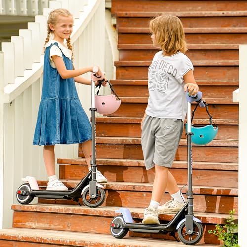 Kids Electric Scooter, 3/6/10mph Speeds, Adjustable Height, 150W, Dual Brake B109503