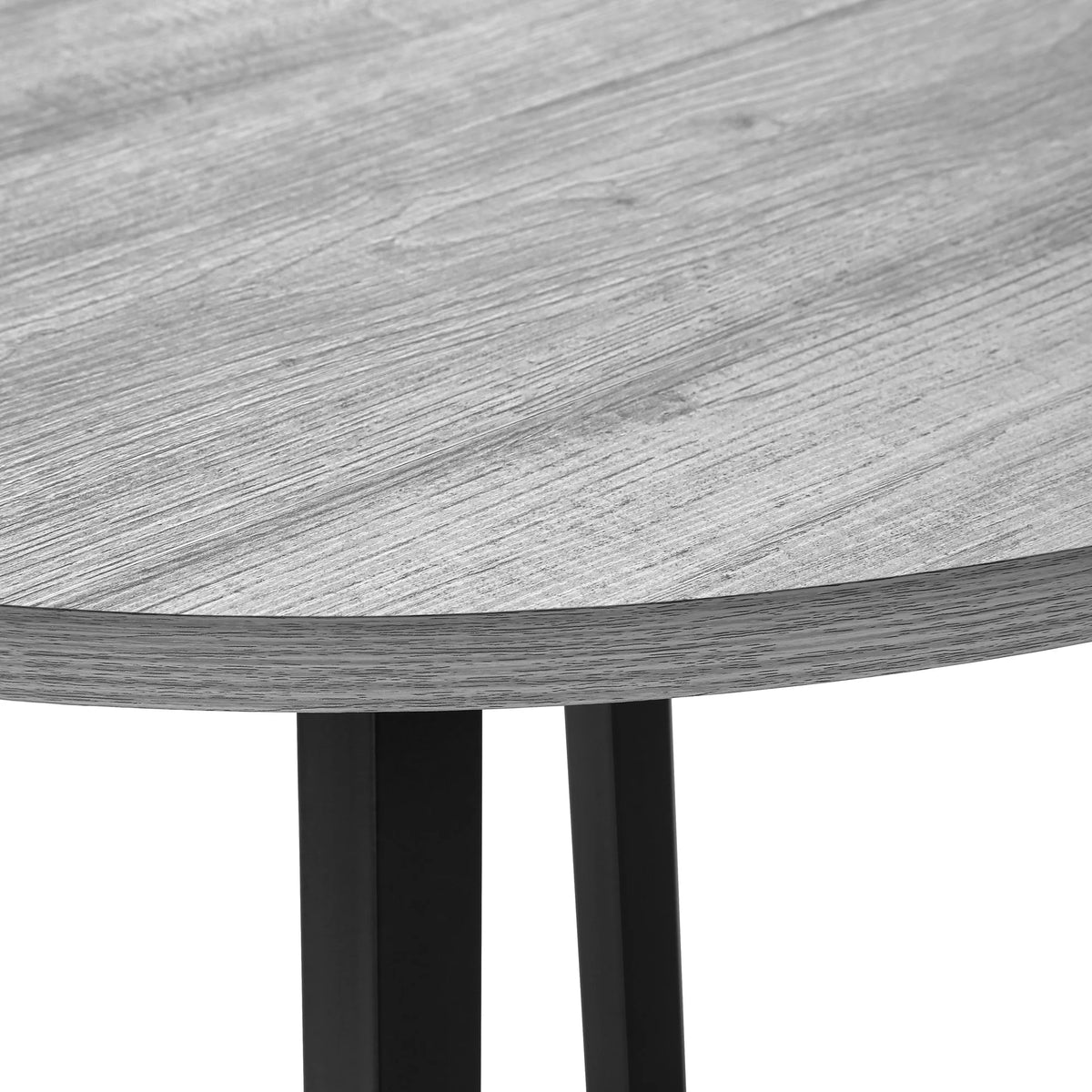 Gray 3pcs Drop Leaf Dining Table Set with Black Metal P487737