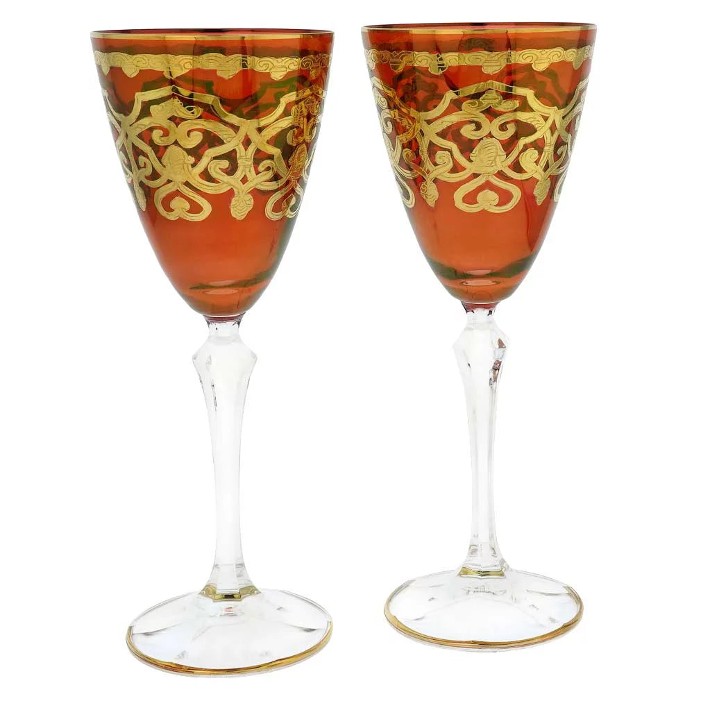 Set of Two Murano Glass Wine Glasses A72212