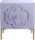Square Lacquer Side Table with Cabinet Shelf Pink K523287
