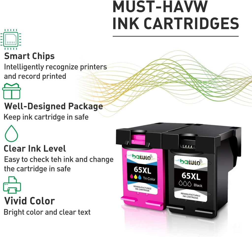 65 Black and Color Ink Cartridge Combo Pack J140