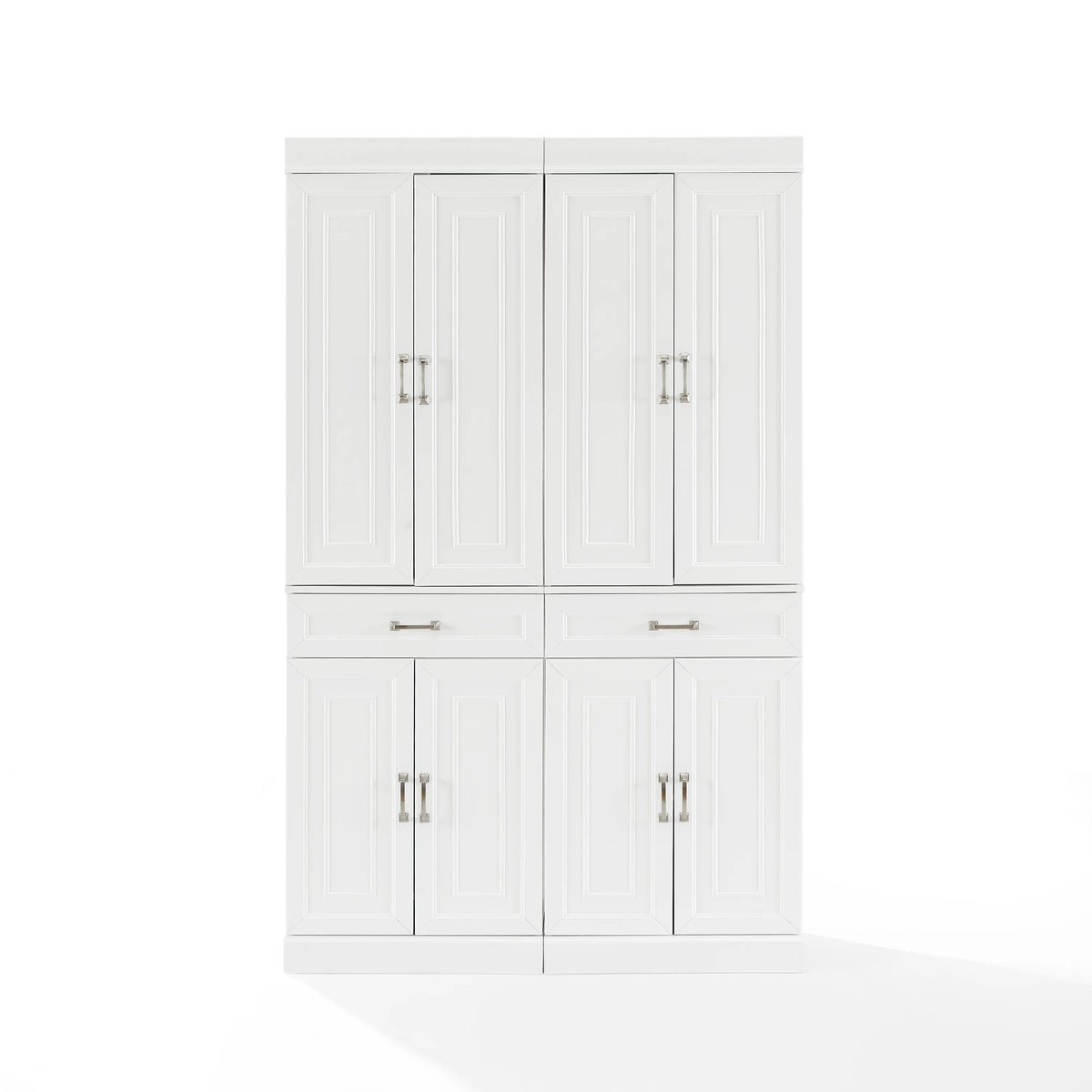 White MDF Wood Pantry (Set of 2) H148