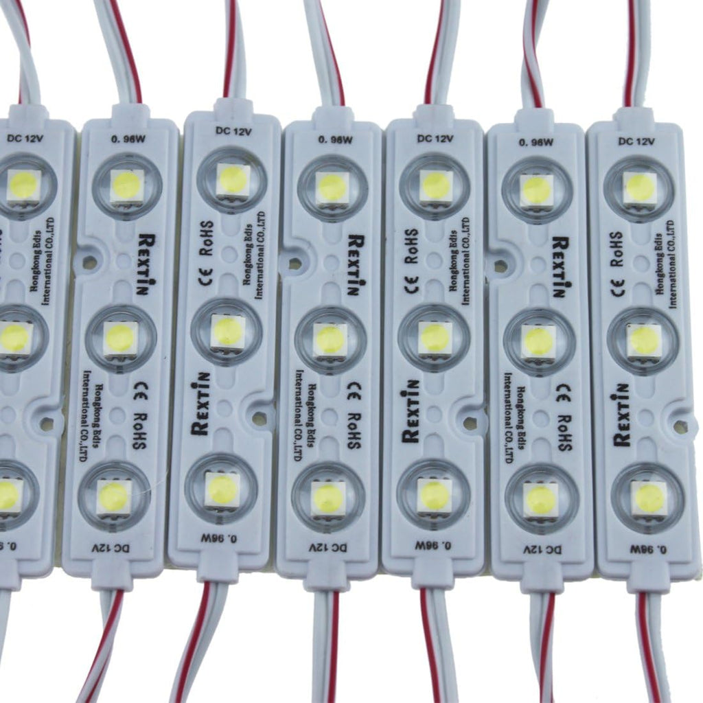 200pcs 3 LED Module White 5050 SMD Waterproof Decorative Light with Tape Adhesive Backside Pack of 2 Q6020
