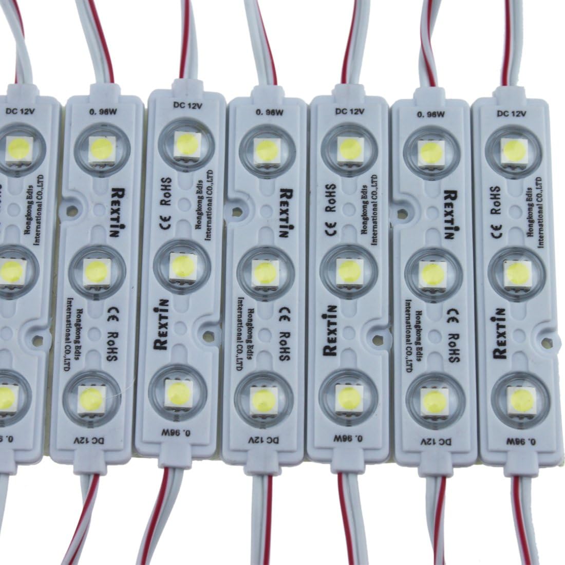 200pcs 3 LED Module White 5050 SMD Waterproof Decorative Light with Tape Adhesive Backside Pack of 2 Q6020