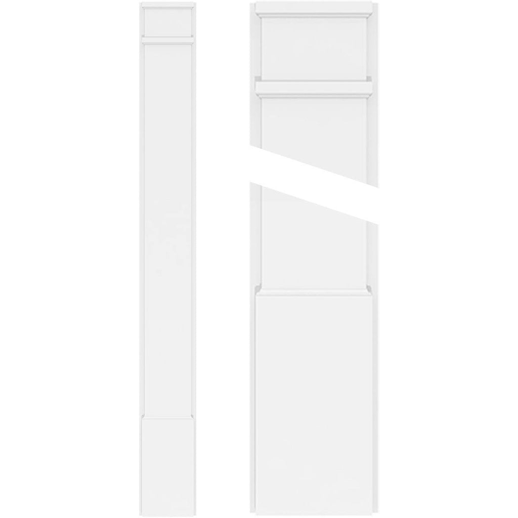 Smooth PVC Pilaster with Decorative Capital and Base (Pair) A58828