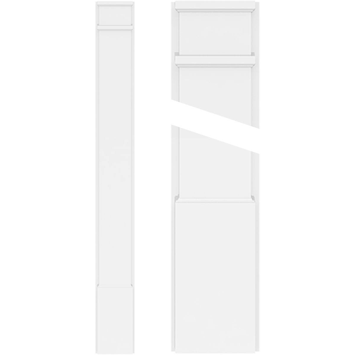 Smooth PVC Pilaster with Decorative Capital and Base (Pair) A58828