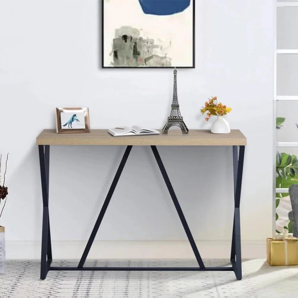 47IN Oak Black Console Table M215216