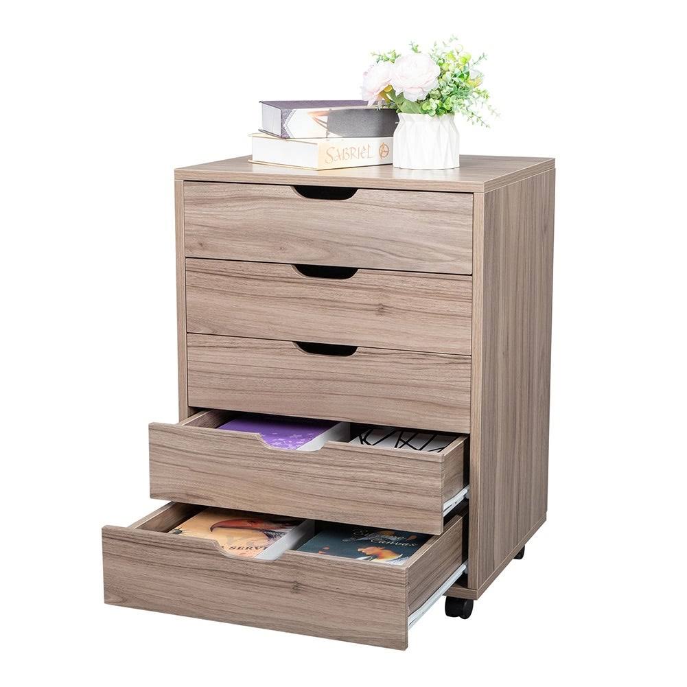 Dark Walnut MDF PVC Wooden File Cabinet H18312