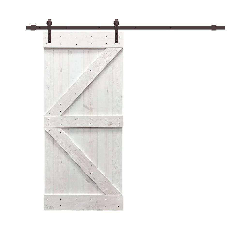 Ocean Blue Stained Wood Interior Sliding Barn Door with Hardware Kit O774007
