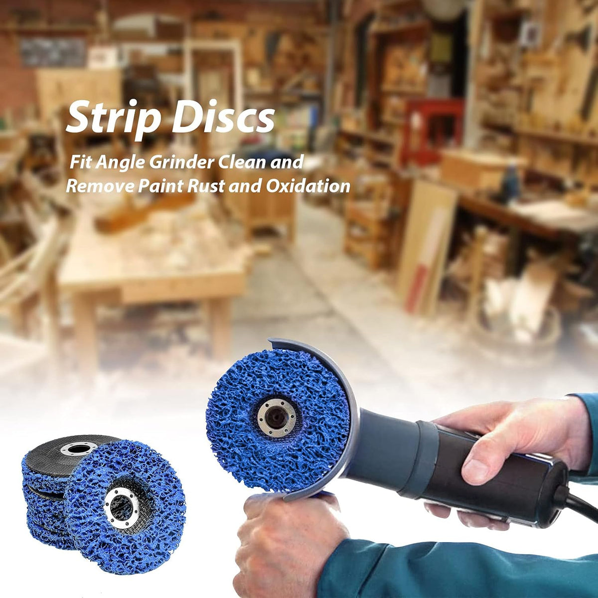 12 Pack Blue Stripping Wheel 4-1/2 x 7/8 inch J36562