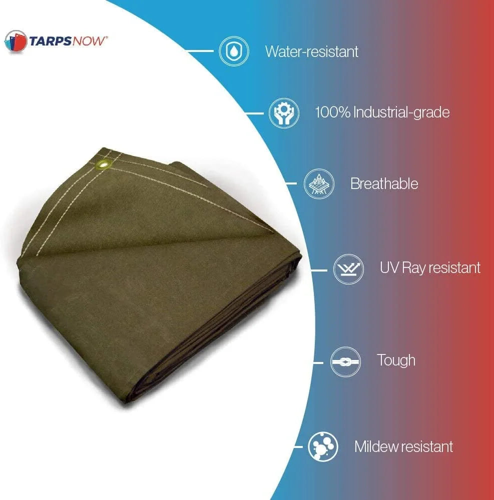 20 Mil Canvas Tarp with Brass Grommet Olive Drab 6'x8' P260812