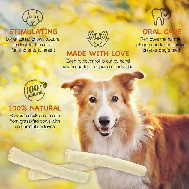 All Natural Rawhide Rolls Dog Chew Treats A4209
