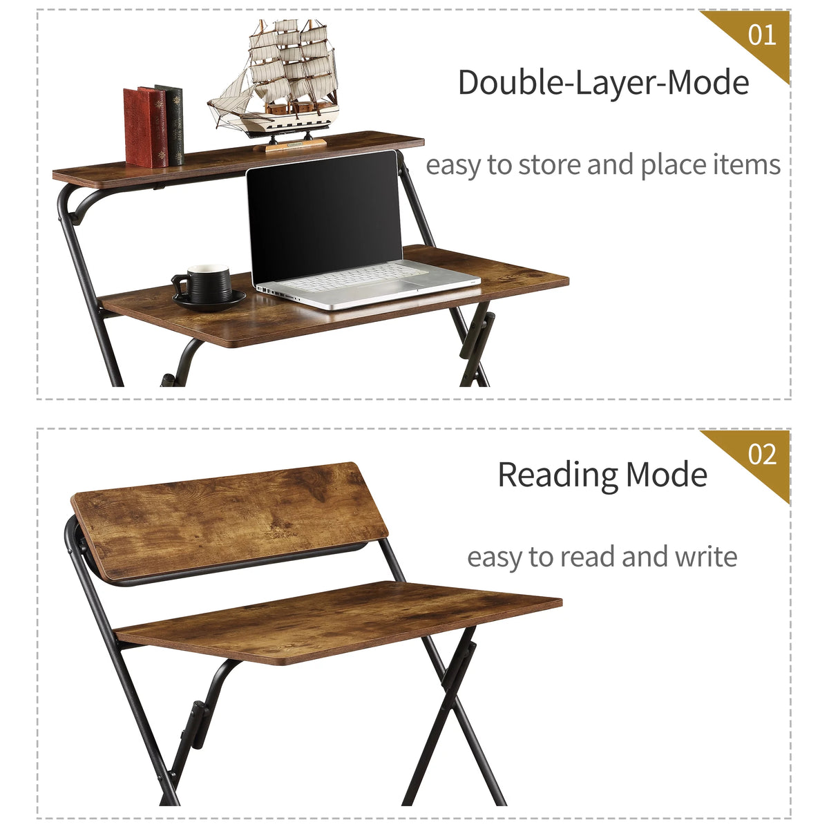 Folding Desk with Shelf L6970