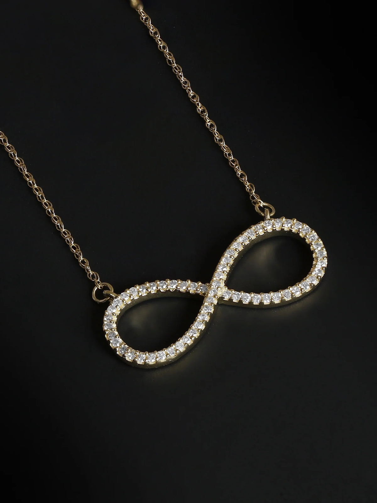 10K Yellow Gold Diamond Infinity Loop Necklace X832859