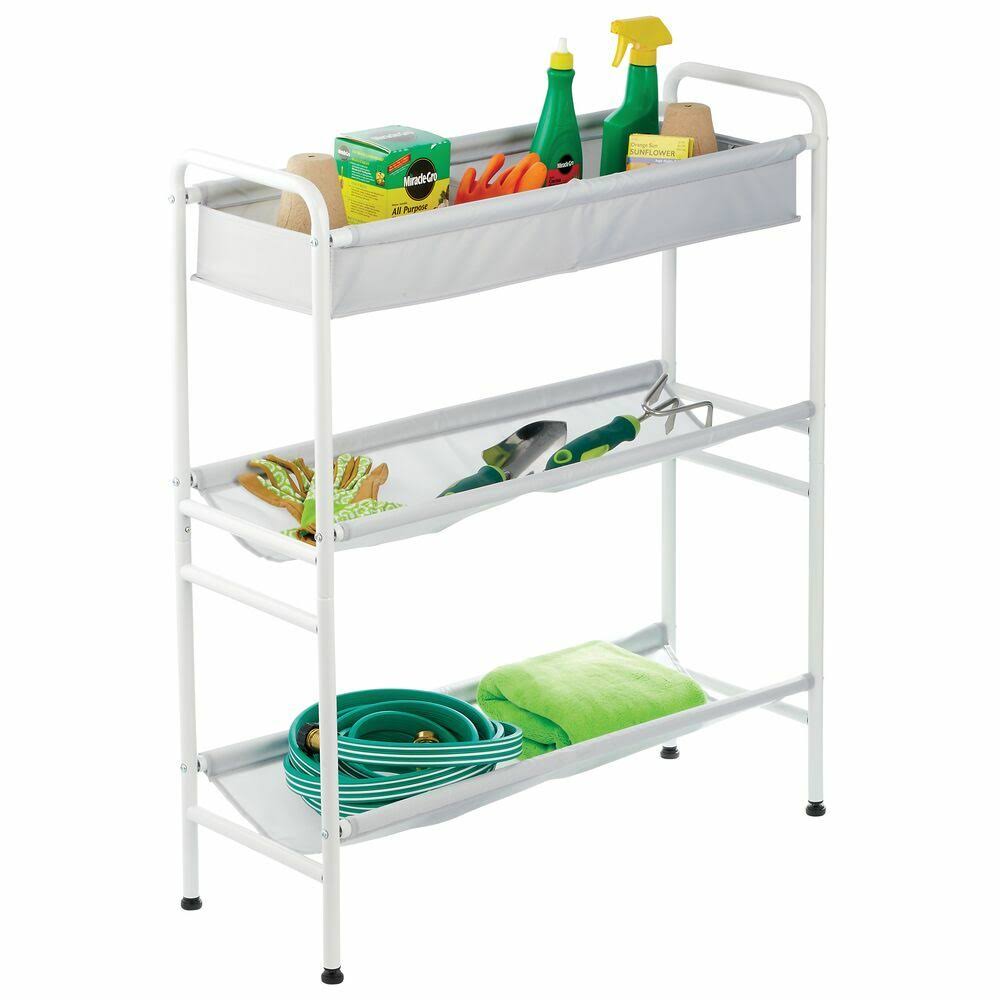 3-Tier Metal and Fabric Storage Cart C9239
