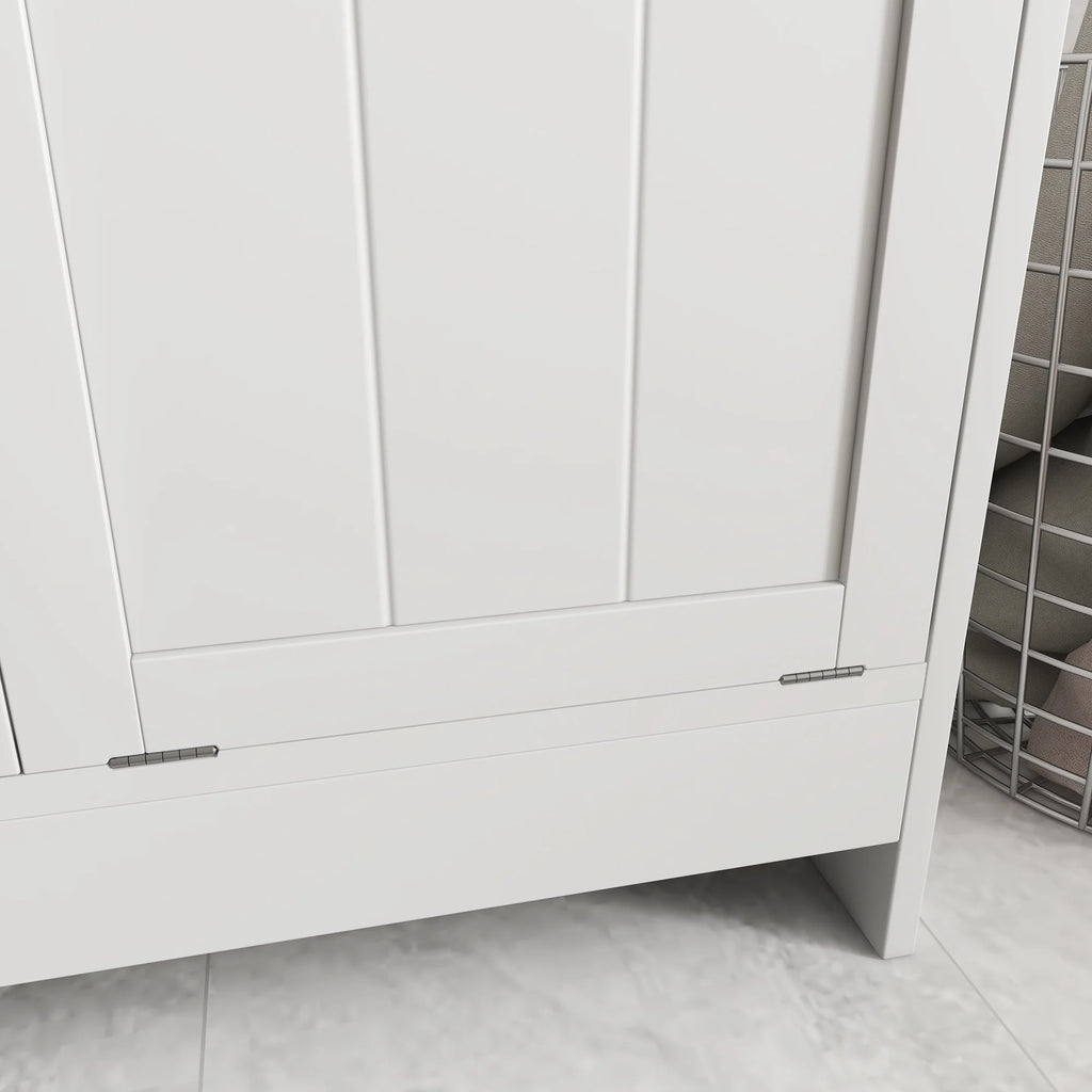 White Tilt-out Laundry Cabinet with 2 Hamper Compartments S550