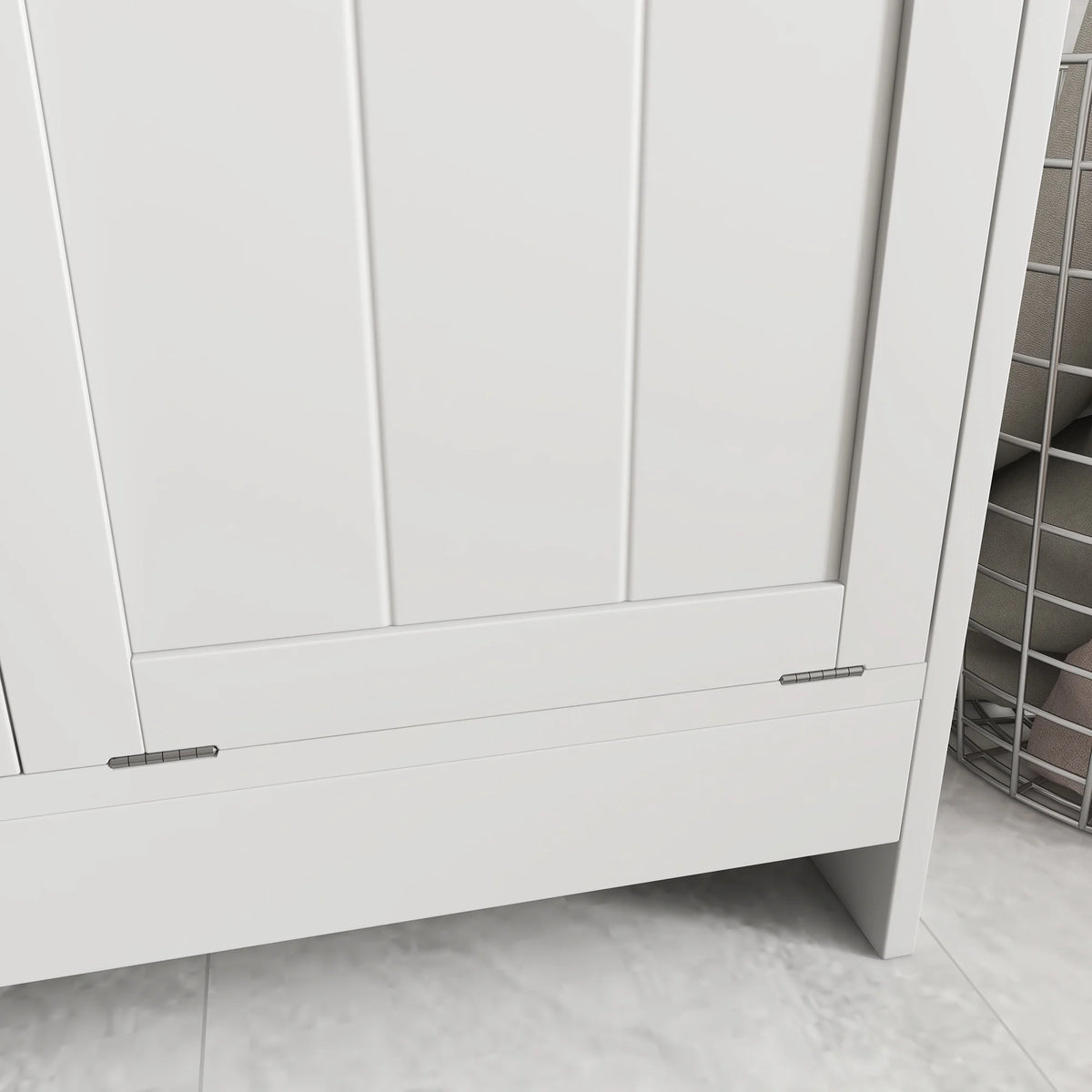 White Tilt-out Laundry Cabinet with 2 Hamper Compartments S550