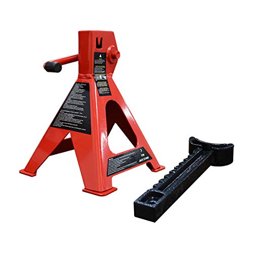 3 Ton Capacity Steel Auto Stands, 1 Pair, Black and Red C572252