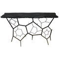 Stone Console Table on Black Cast Iron Base K317613