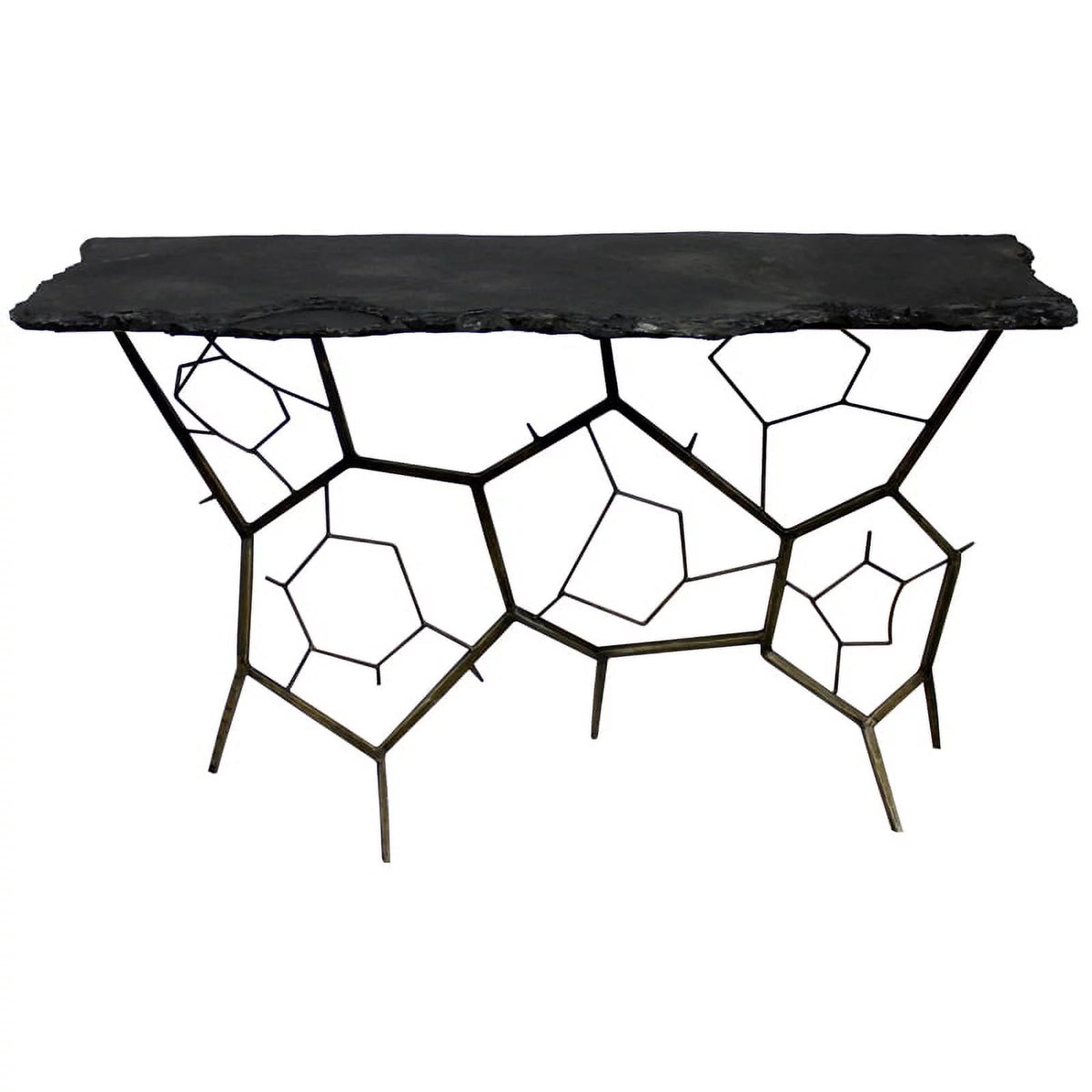 Stone Console Table on Black Cast Iron Base K317613
