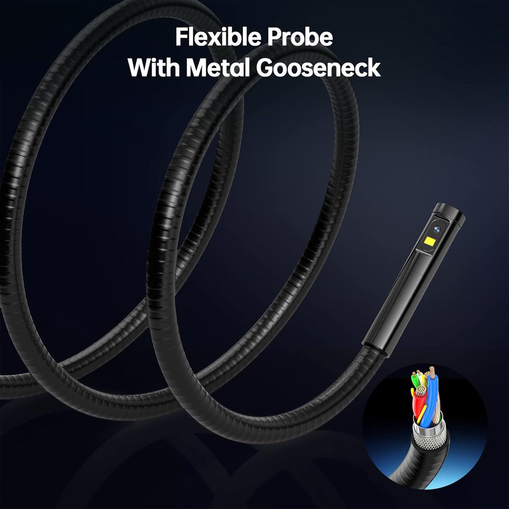 Industrial Endoscope with Screen, 0.21inch Handheld Borescope Inspection Camera with Waterproof Gooseneck Probe, 4.5inch IPS Display G6799