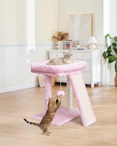 Small Cat Tree with Scratching Post, Light Grey M8035