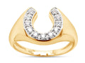 14K Yellow Gold Over Sterling Silver Moissanite Horseshoe Ring D61962