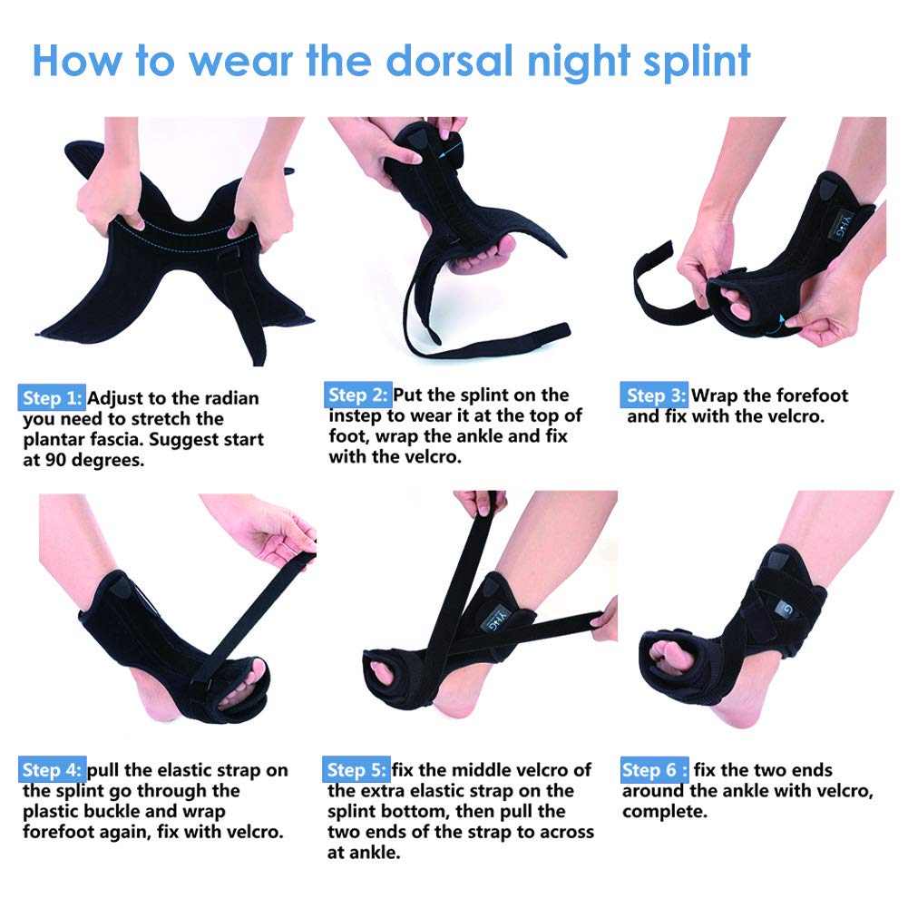 Adjustable Plantar Fasciitis Night Splint Orthotic Brace with Spiky Massage Ball K137180