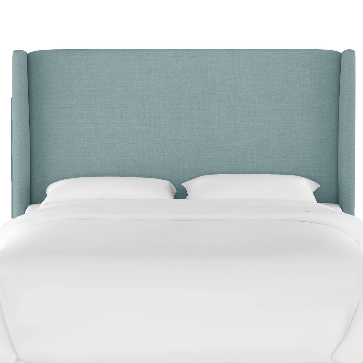 Queen Upholstered Wingback Headboard Linen Seaglass R5023