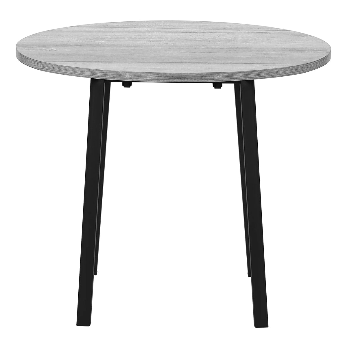 Gray 3pcs Drop Leaf Dining Table Set with Black Metal P487737