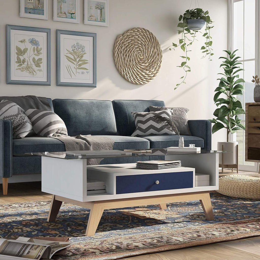 Mid-Century Modern Two-Tone Coffee Table Grey C528