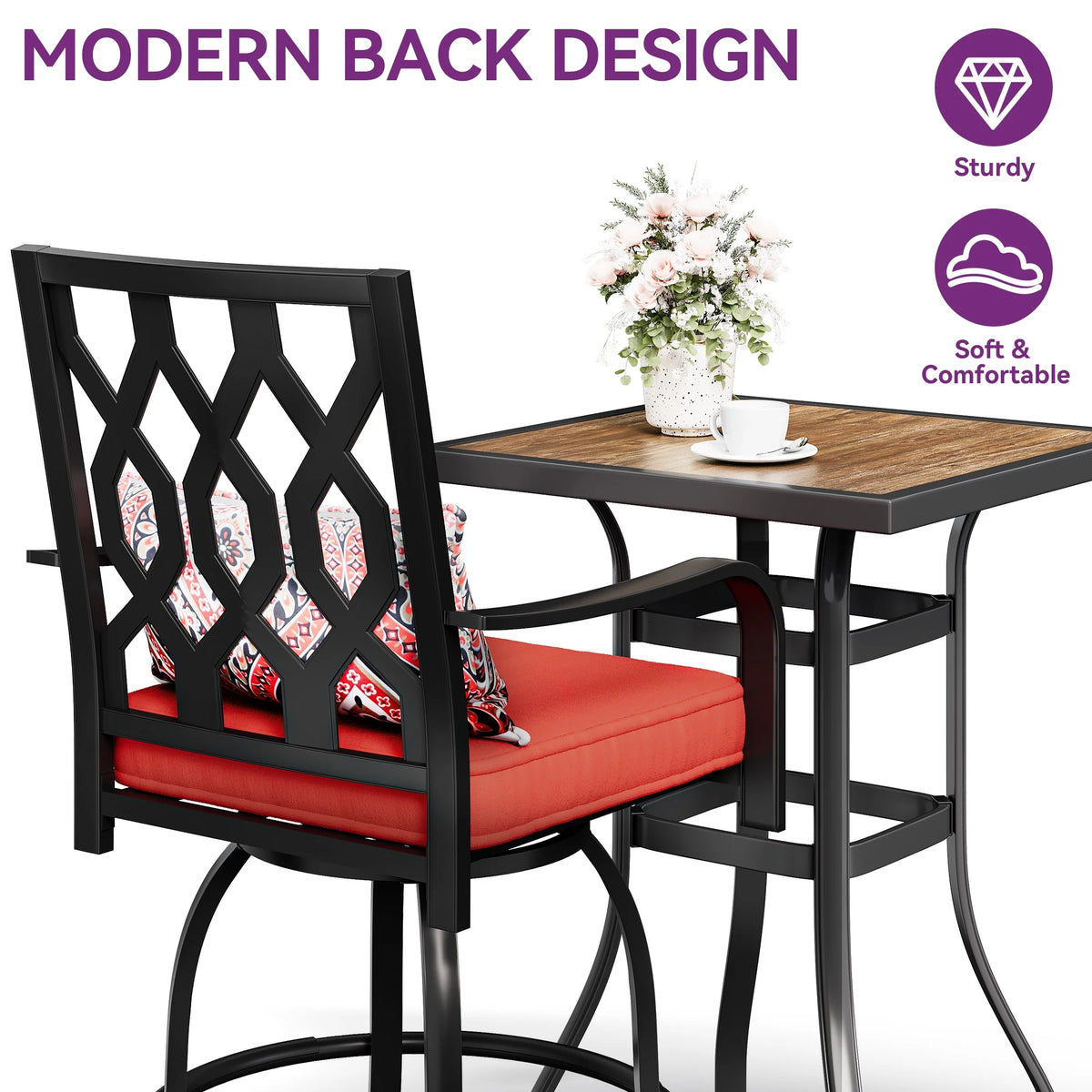 3-Piece Weather Resistant Bar Height Patio Furniture Set H600761