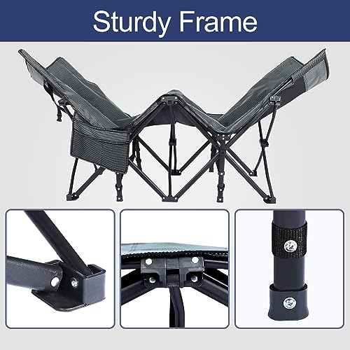 Folding Camping Cot with Table Black M7383